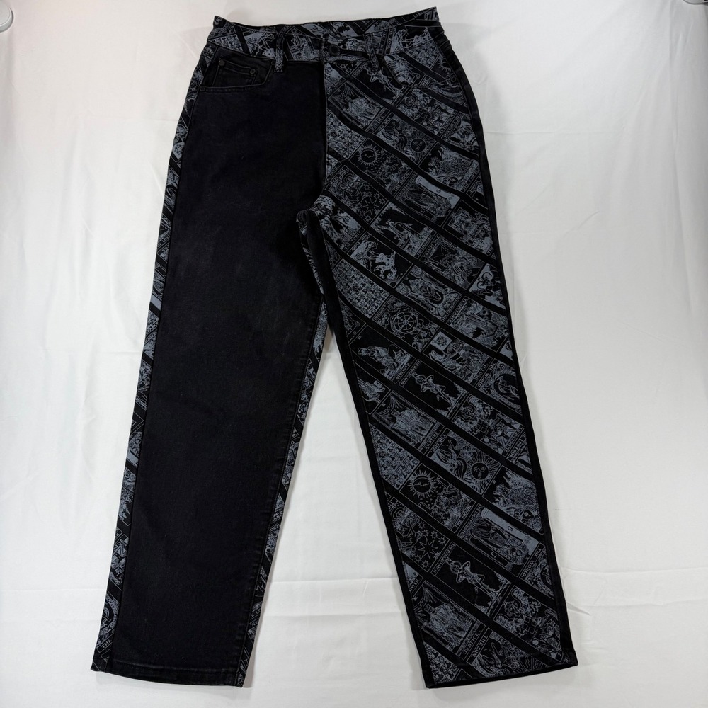 Disturbia Major Arcana Tarot Card Split Leg Jeans Black Grey Gothic Witchy 28